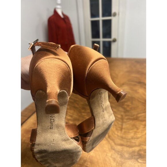 Shall We Dance Women’s 7 Burnt Orange Latin Ballroom Dance Shoes Kitten Heels - Picture 6 of 10